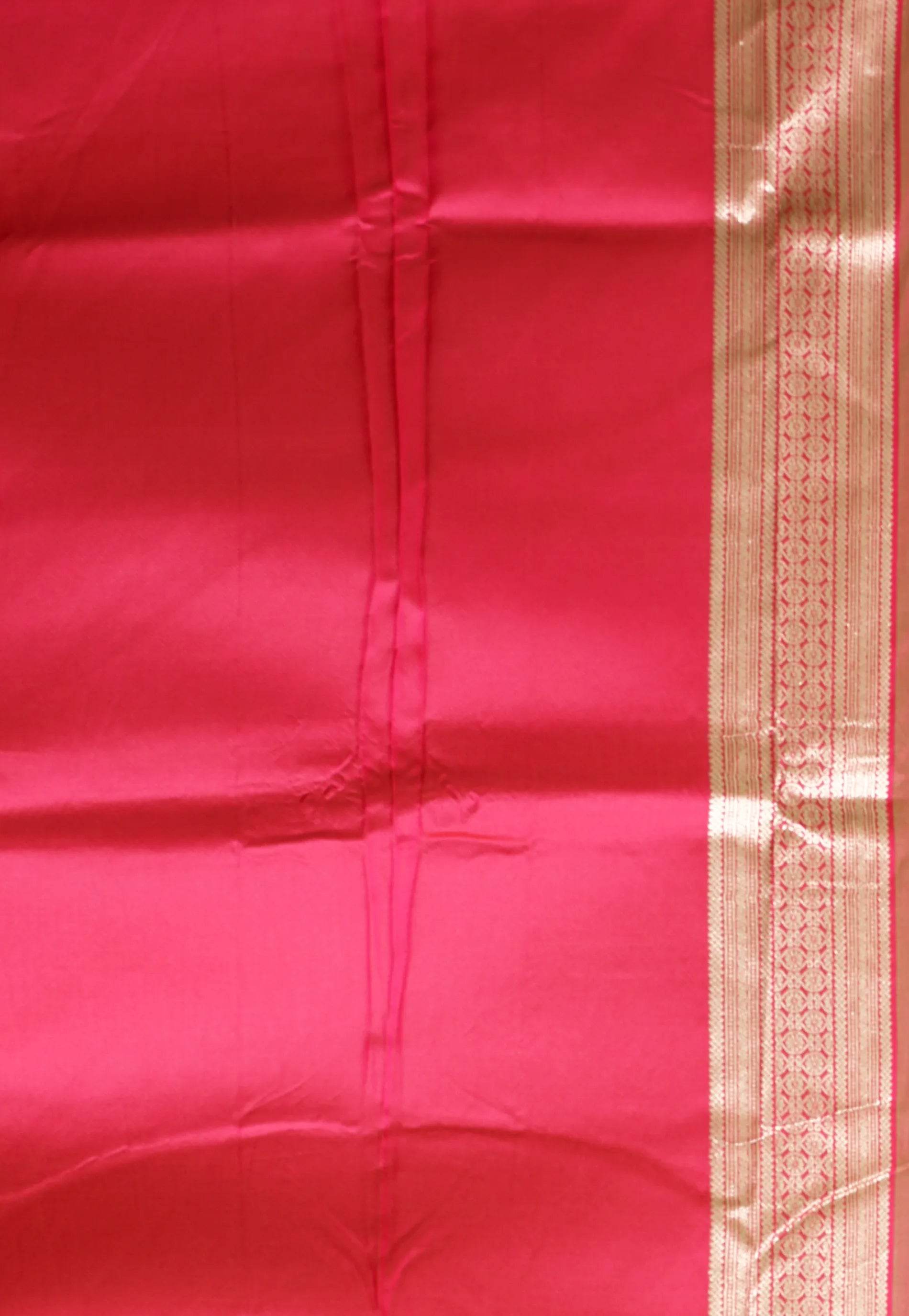 Lime Green with Rani Border Kanjivaram Silk Saree With Blouse Piece - Adi Akshoy & Co.