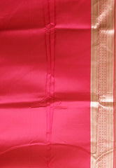 Lime Green with Rani Border Kanjivaram Silk Saree With Blouse Piece - Adi Akshoy & Co.