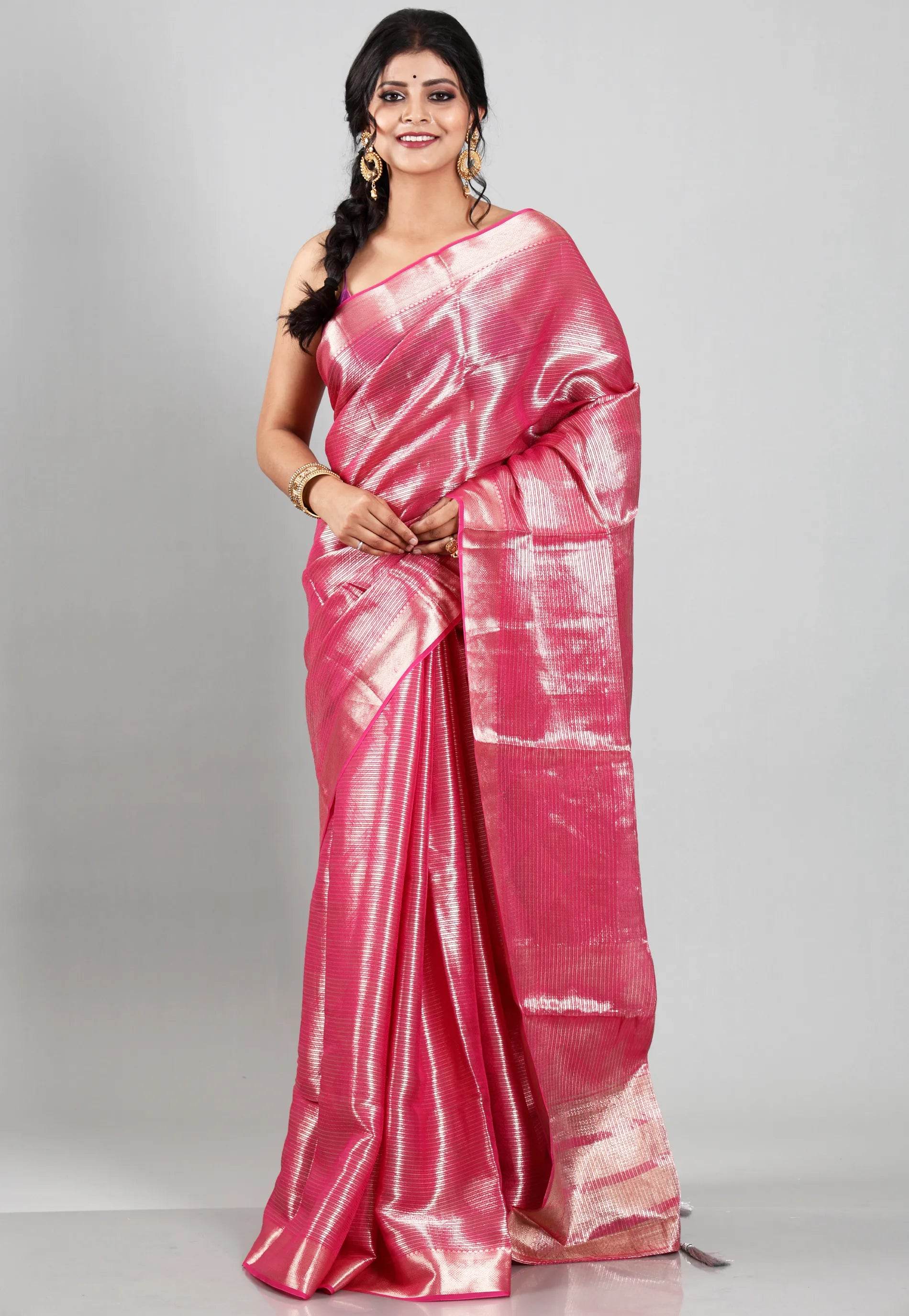 Rani Tissue Silk Saree with Blouse Piece - Adi Akshoy & Co.
