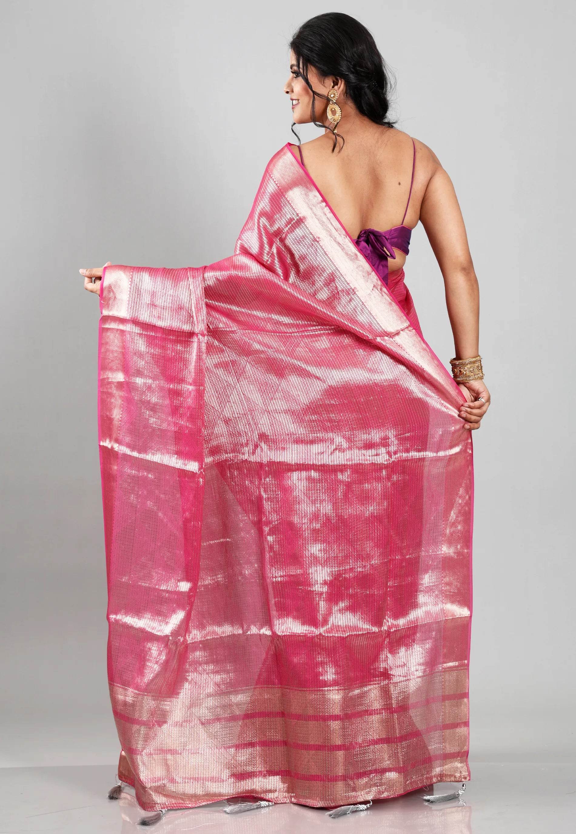 Rani Tissue Silk Saree with Blouse Piece - Adi Akshoy & Co.