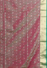 Rani Pink Ikkat Silk Saree With Blouse Piece - Adi Akshoy & Co.