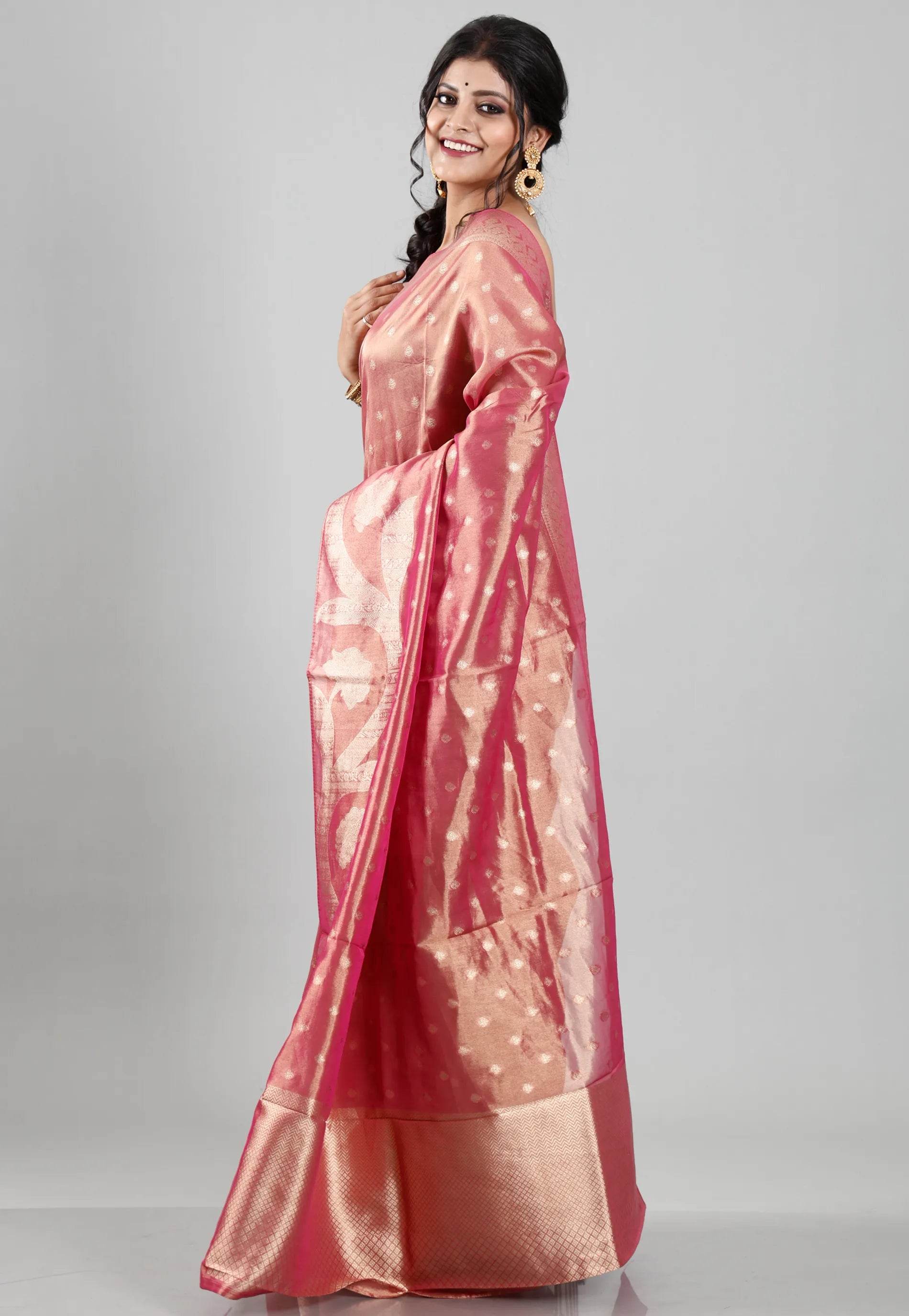 Rani Tissue Silk Saree with Blouse Piece - Adi Akshoy & Co.