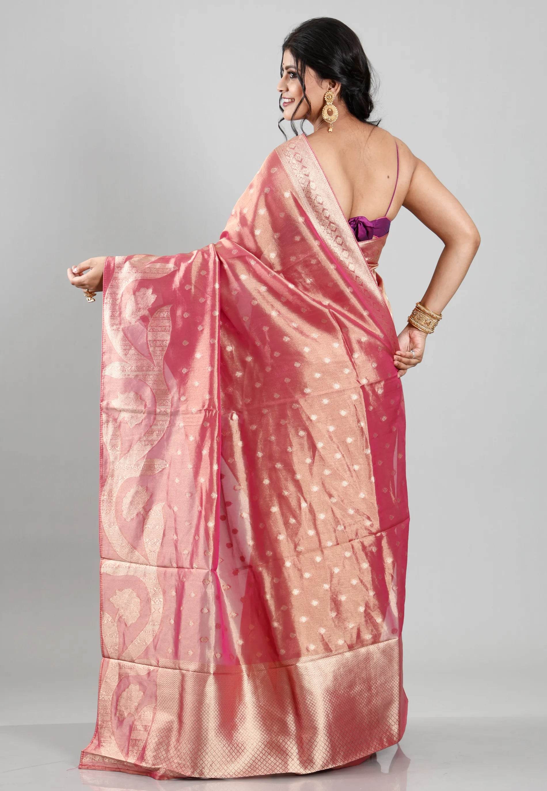 Rani Tissue Silk Saree with Blouse Piece - Adi Akshoy & Co.