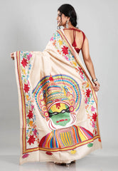 Tussar Colour Pure Tussar Silk Kantha Saree With Blouse Piece - Adi Akshoy & Co.