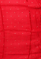 Off White with Red Border Mashru Silk Saree with Blouse Piece - Adi Akshoy & Co.