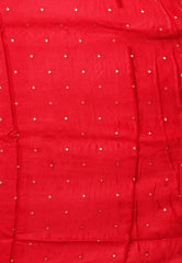 Off White with Red Border Mashru Silk Saree with Blouse Piece - Adi Akshoy & Co.