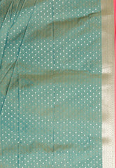 Cross Pink Kanjivaram Silk Saree With Blouse Piece - Adi Akshoy & Co.