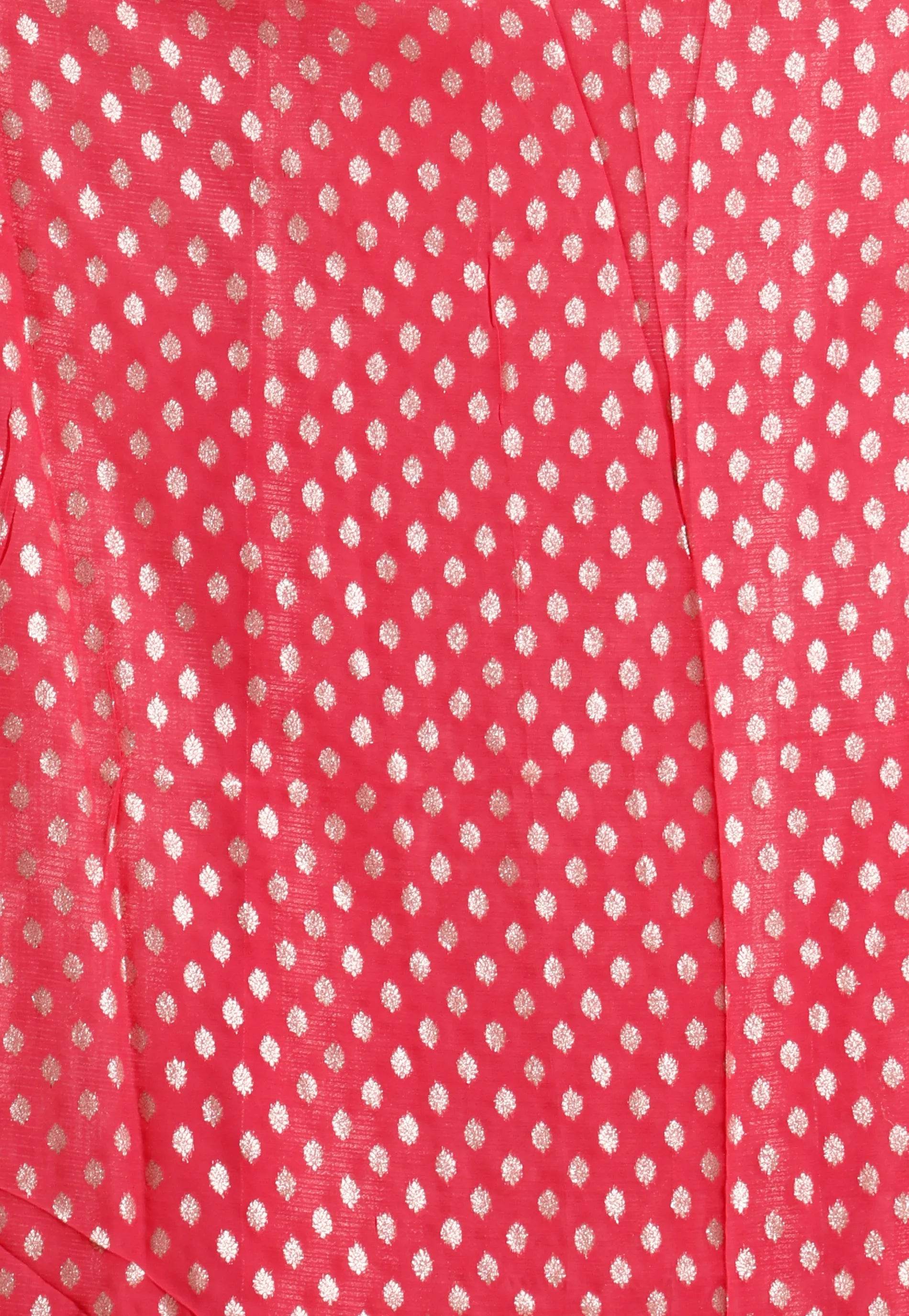 Peach Tissue Silk Saree with Blouse Piece - Adi Akshoy & Co.