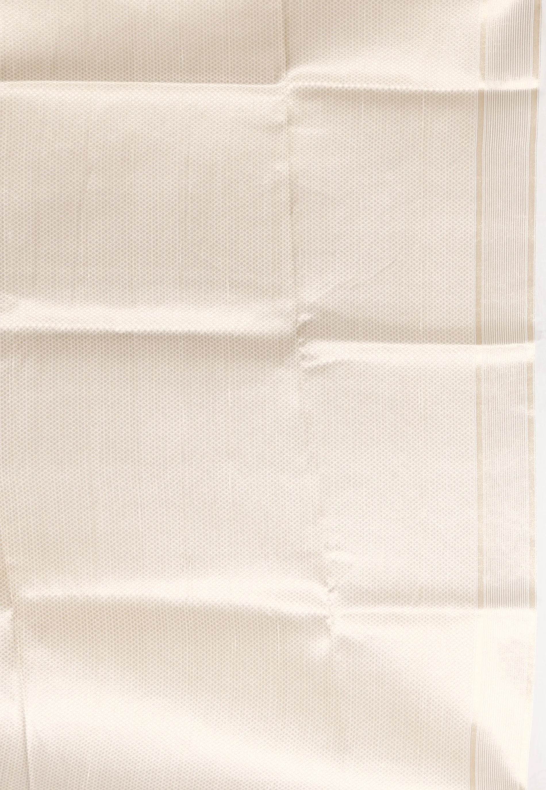 Off White Tussar Silk Saree with Blouse Piece - Adi Akshoy & Co.