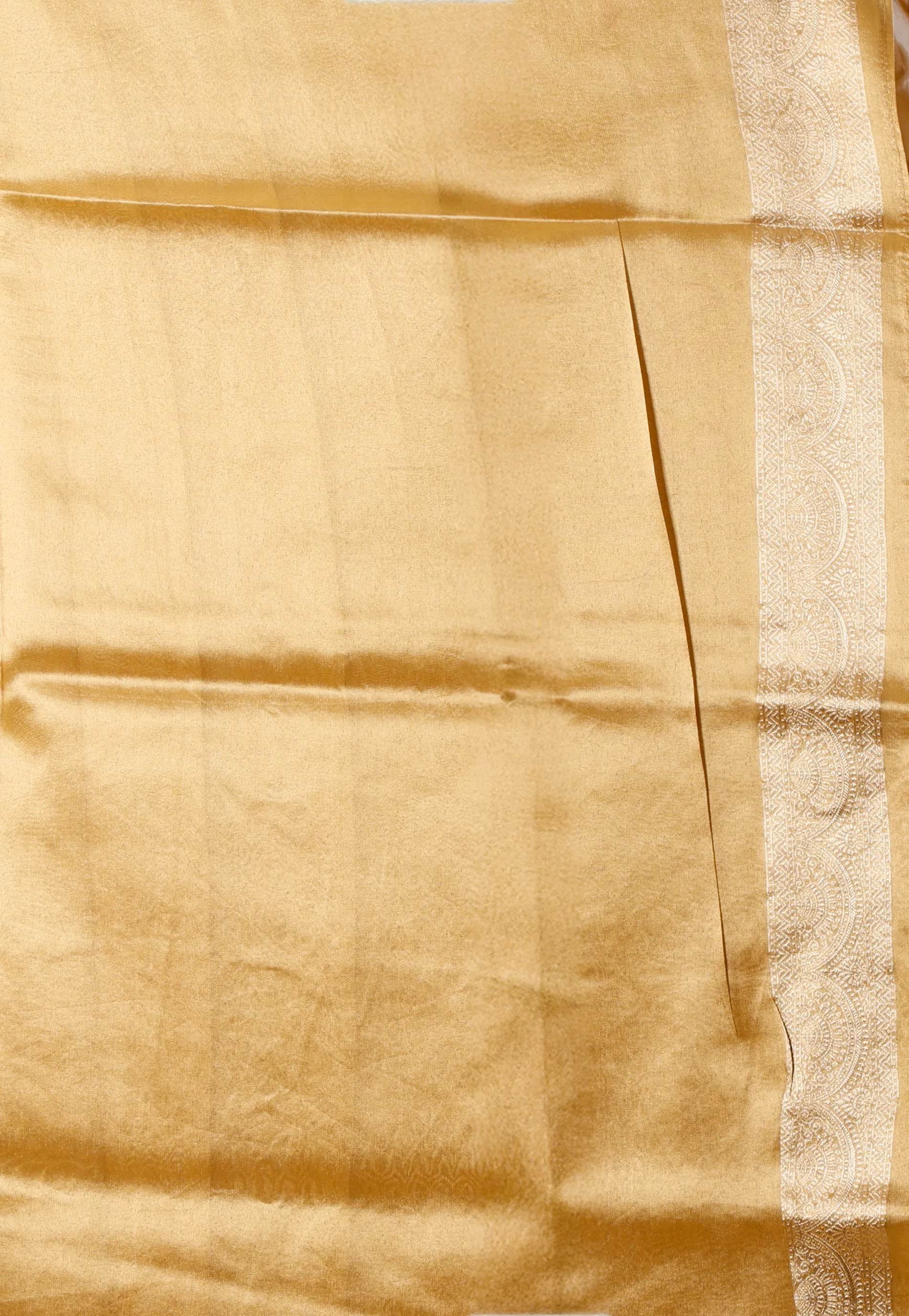 Golden Tissue Silk Saree with Blouse Piece - Adi Akshoy & Co.