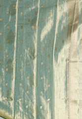 Green Tissue Kanjivaram Silk Saree With Blouse Piece - Adi Akshoy & Co.