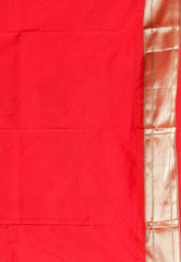 Purple with Red Border Paithani Pure Silk Saree With Blouse Piece - Adi Akshoy & Co.