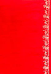Red Mashru Silk Saree with Blouse Piece - Adi Akshoy & Co.