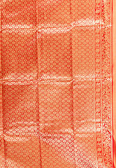 Beige with Red Border Tissue Kanjivaram Saree with Blouse Piece - Adi Akshoy & Co.