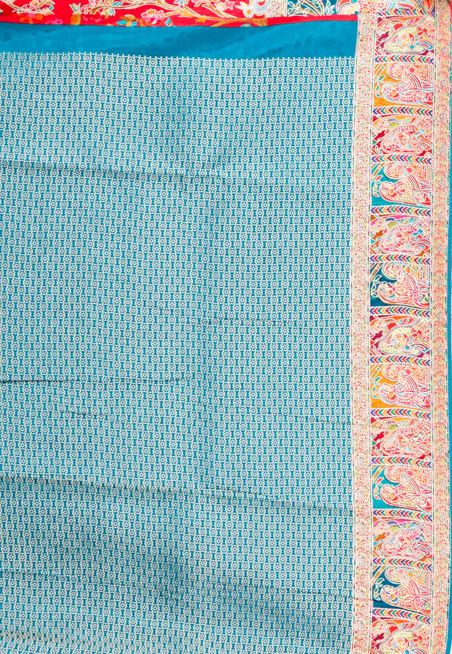 Red Kani Silk Saree With Blouse Piece