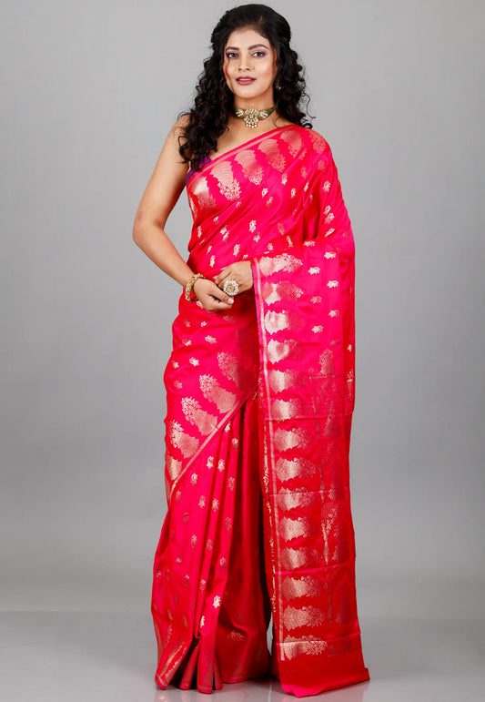 Rani Mashru Silk Saree with blouse Piece