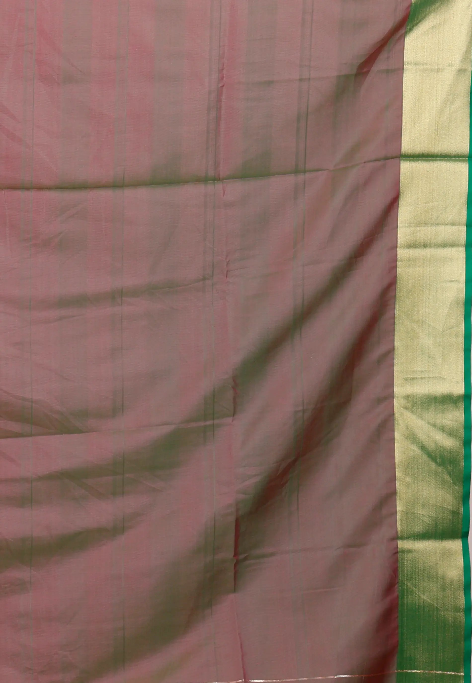 Rani with Orange Border Katan Silk Saree With Blouse Piece