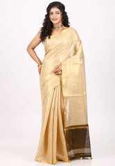 Beige Colour Tissue Silk Saree with Blouse Piece