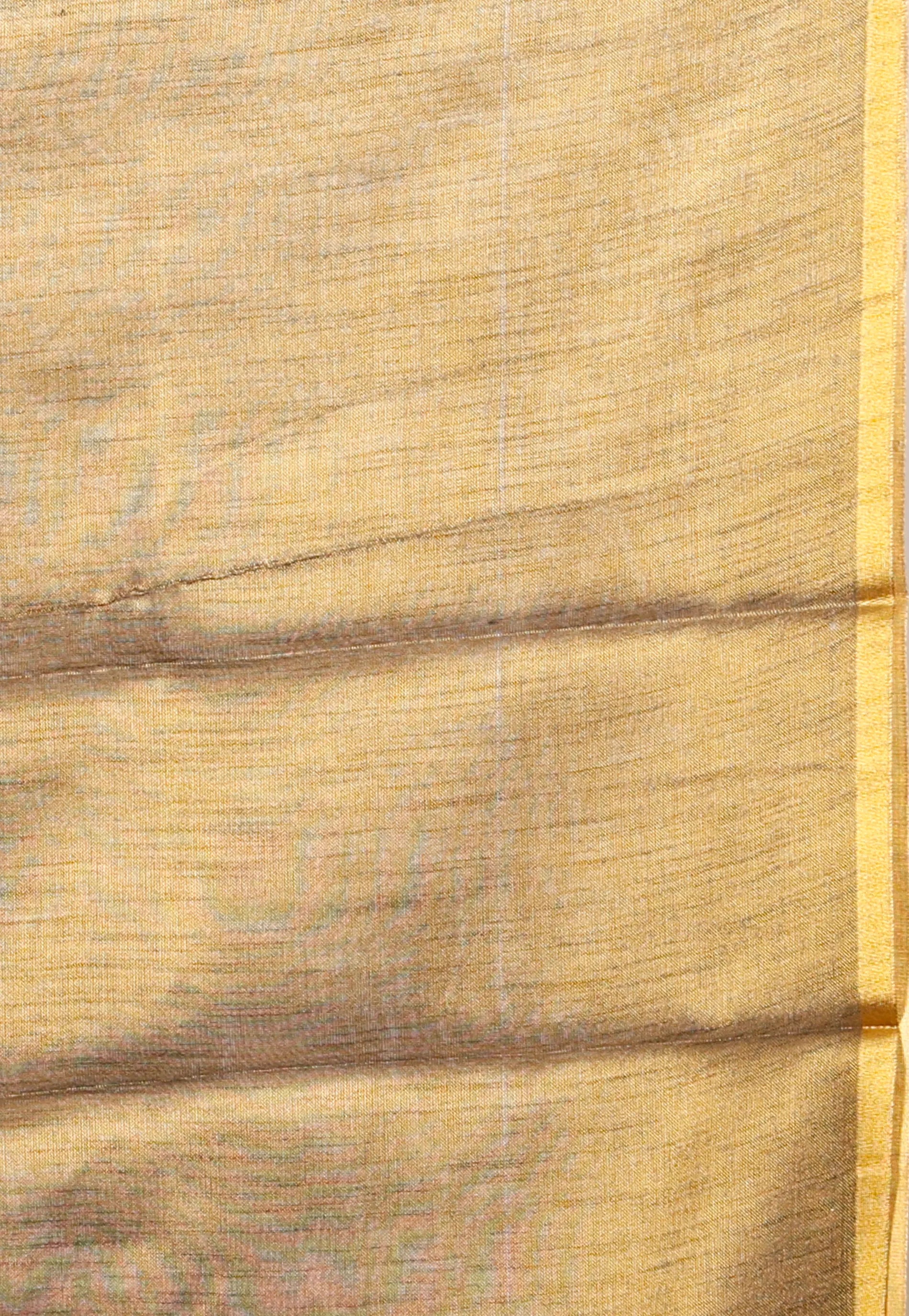 Beige Colour Tissue Silk Saree with Blouse Piece