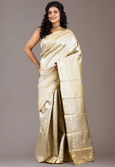 Golden Tissue Kanjivaram Silk Saree With Blouse Piece