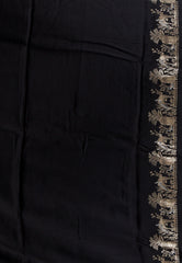 Black Mashru Silk Saree with Blouse Piece