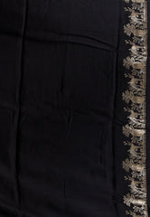 Black Mashru Silk Saree with Blouse Piece