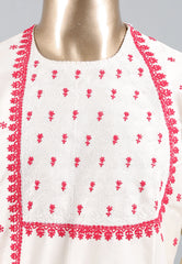 White Punjabi with Rani Embroidery Work - Adi Akshoy & Co.