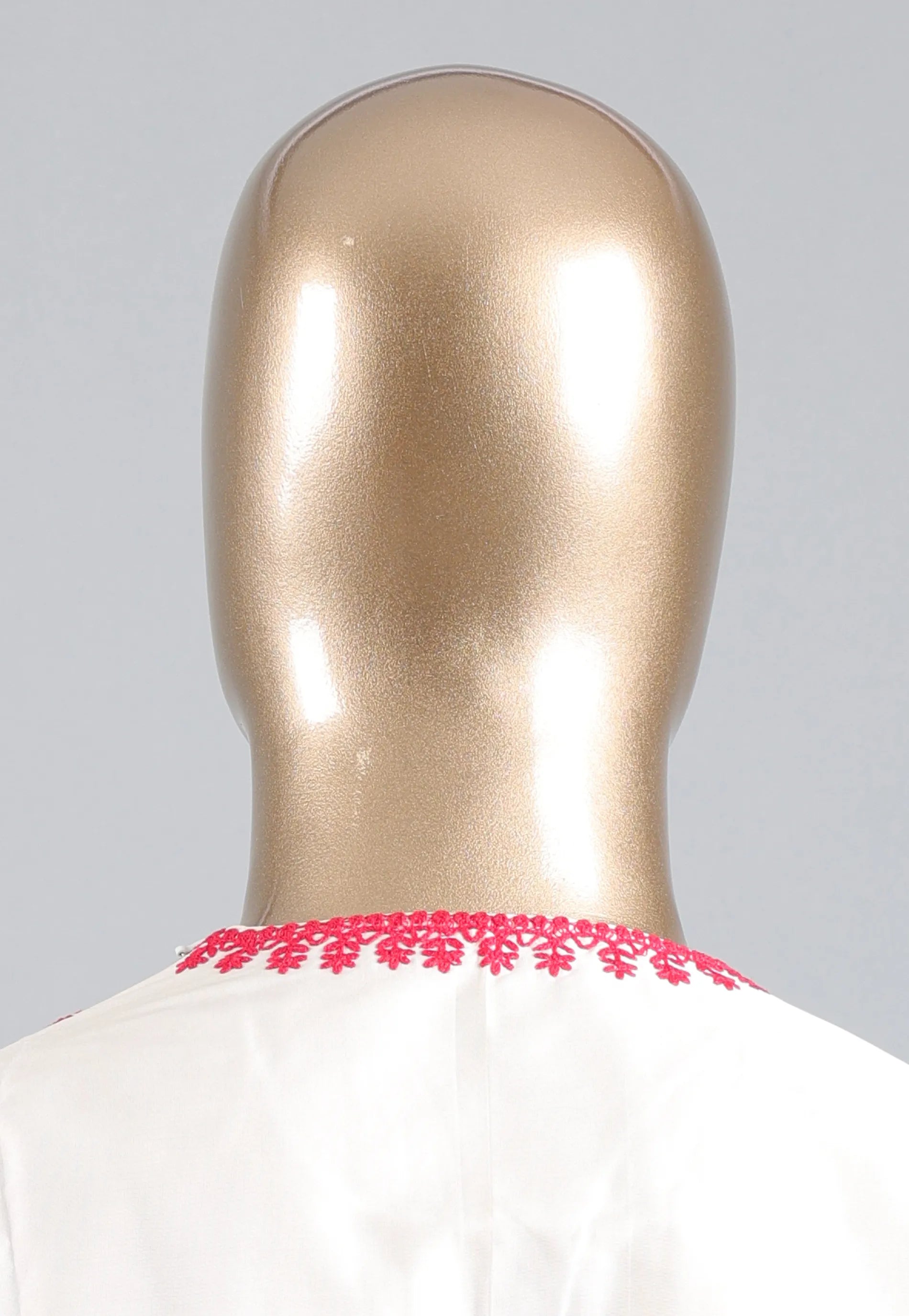 White Punjabi with Rani Embroidery Work - Adi Akshoy & Co.