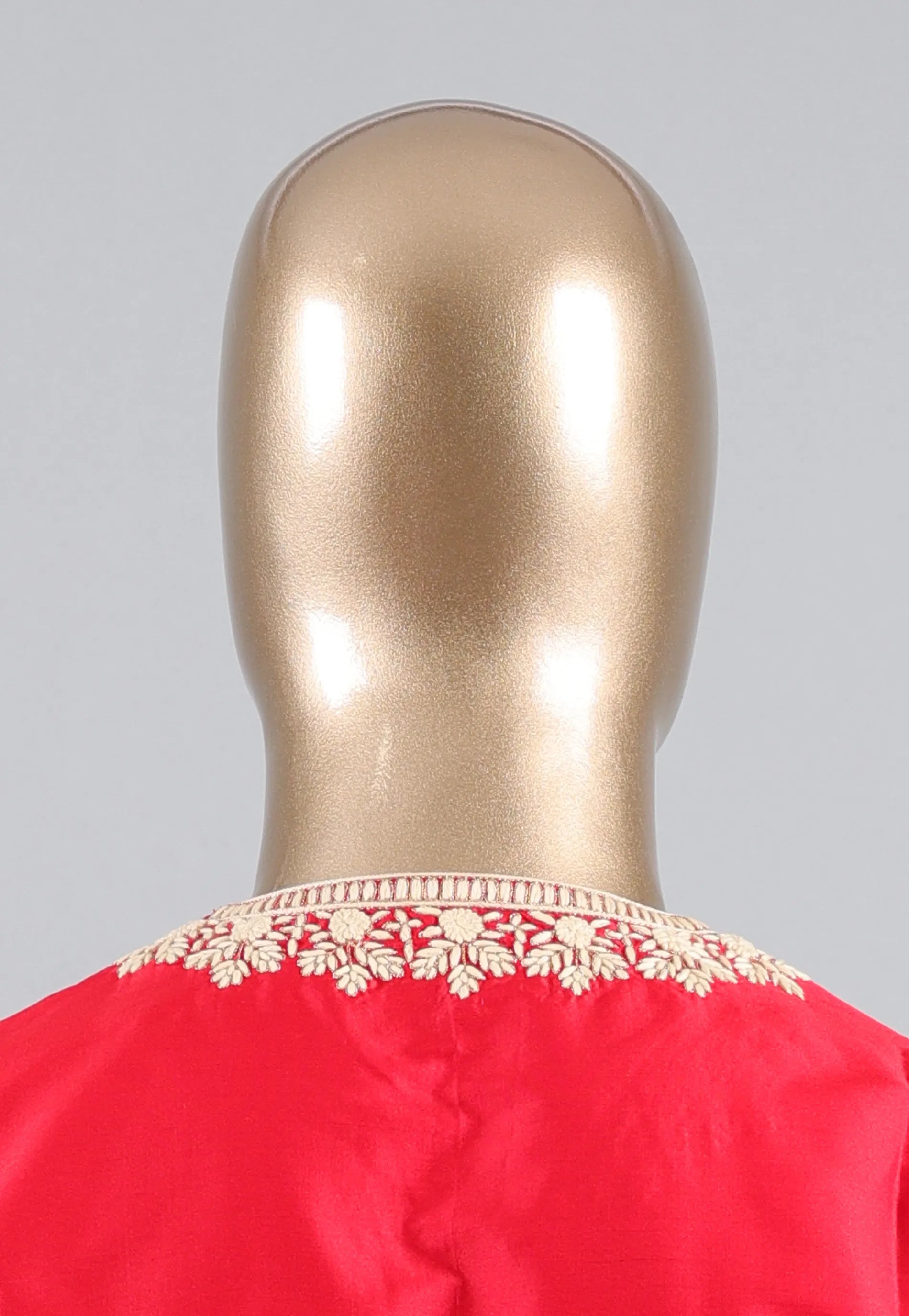 Red Punjabi with Embroidery & Zari Work - Adi Akshoy & Co.