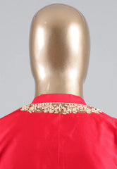 Red Punjabi with Embroidery & Zari Work - Adi Akshoy & Co.