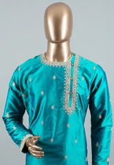 Sea Green Punjabi with Embroidery Zari work - Adi Akshoy & Co.