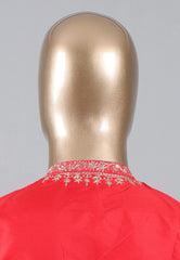 Red Punjabi with Embroidery & Zari Work - Adi Akshoy & Co.