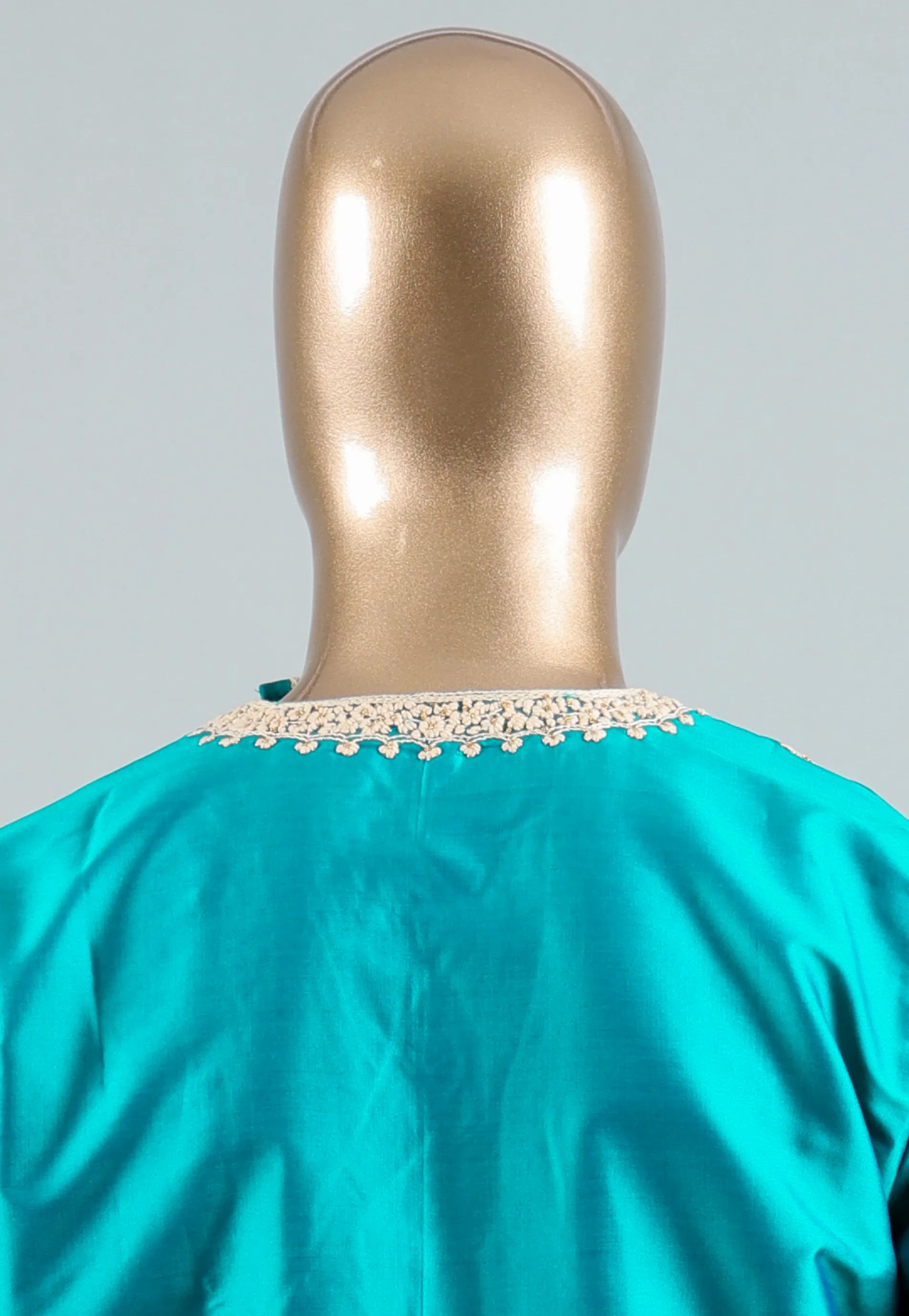 Sea Green Punjabi with Embroidery Zari work - Adi Akshoy & Co.