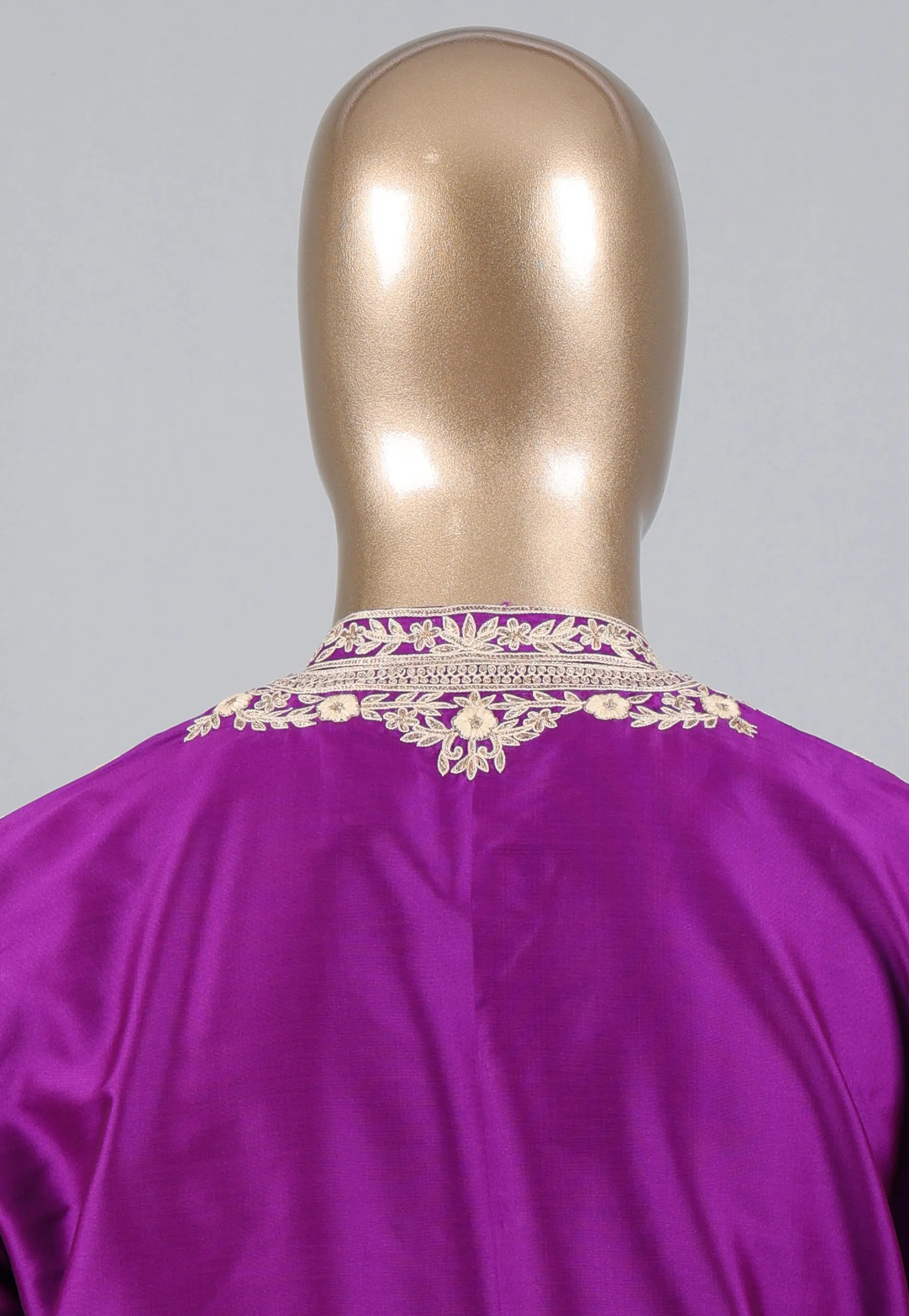 Purple Punjabi with Embroidery Golden Zari Work - Adi Akshoy & Co.