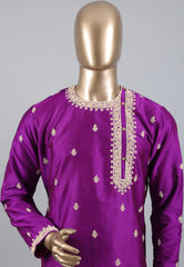 Purple Punjabi with Embroidery Work - Adi Akshoy & Co.