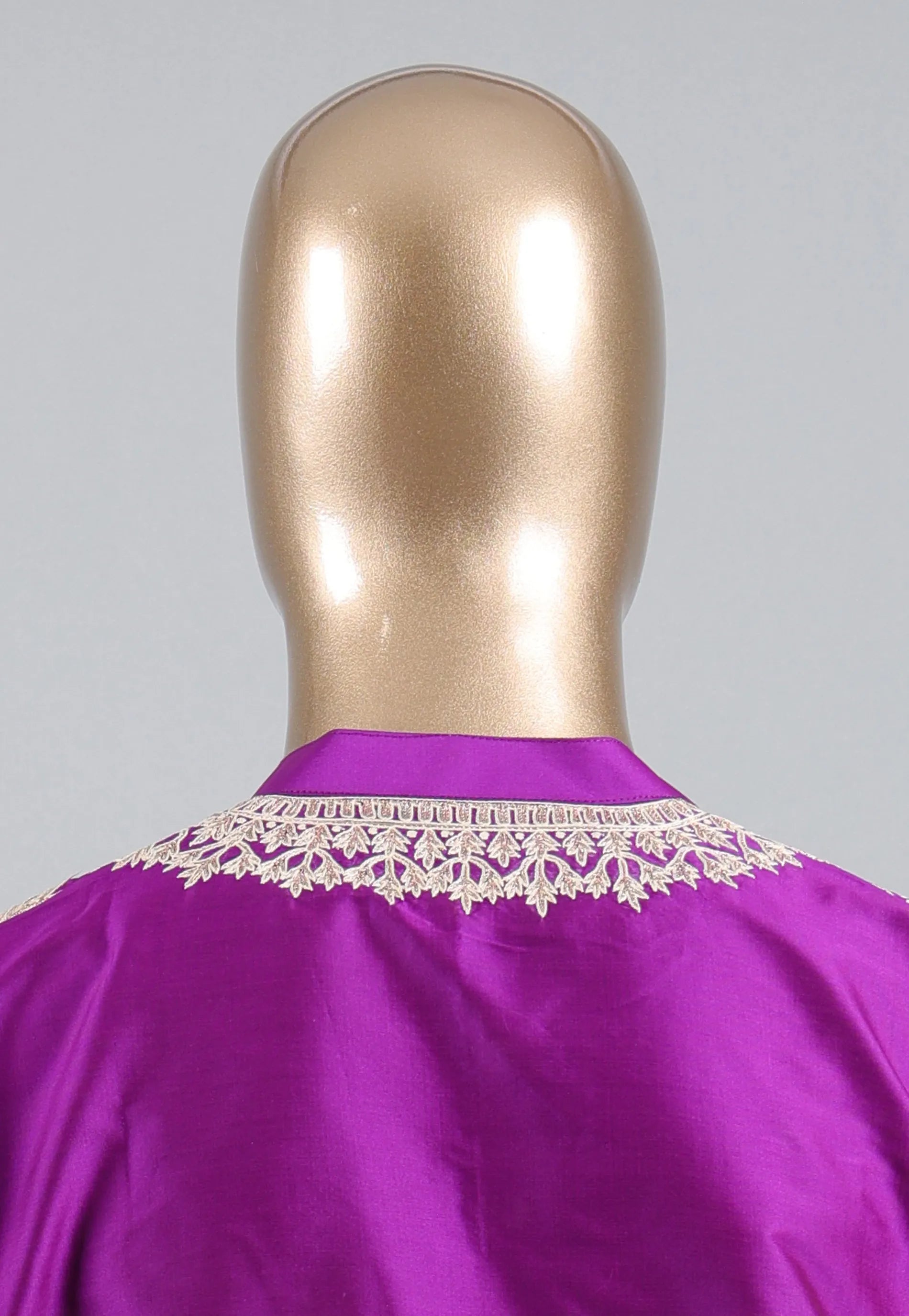Purple Punjabi with Embroidery Golden Zari Work - Adi Akshoy & Co.