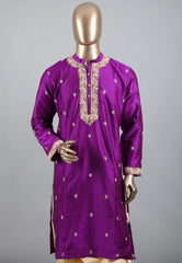 Purple Punjabi with Embroidery Work - Adi Akshoy & Co.