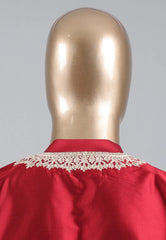 Red Punjabi with Embroidery Silver Zari Work - Adi Akshoy & Co.