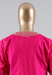 Rani colour Punjabi with Golden Zari work - Adi Akshoy & Co.