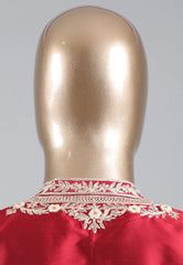 Red Punjabi with Embroidery Silver Zari Work - Adi Akshoy & Co.