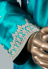 Sea Green Punjabi with Embroidery Zari work - Adi Akshoy & Co.