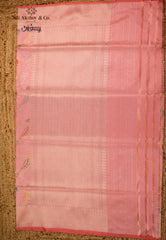 Pastel Pink Pure Exclusive Kadwa Katan Silk Saree with Blouse Piece - Adi Akshoy & Co.