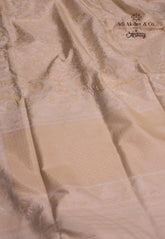 Cream Beige Colour Pure Exclusive Kadwa Katan Silk Saree with Blouse Piece - Adi Akshoy & Co.