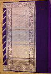 Purple Pure Exclusive Kadwa Katan Silk Saree with Blouse Piece - Adi Akshoy & Co.