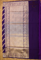 Purple Pure Exclusive Kadwa Katan Silk Saree with Blouse Piece - Adi Akshoy & Co.
