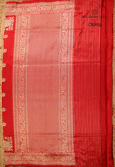 Red Pure Exclusive Kadwa Katan Silk Saree with Blouse Piece - Adi Akshoy & Co.