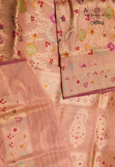 Tussar Colour Exclusive Pure Tissue Silk Saree with Blouse Piece - Adi Akshoy & Co.