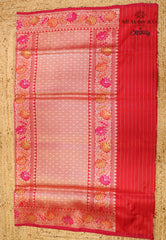 Red Pure Exclusive Kadwa Katan Silk Saree with Blouse Piece - Adi Akshoy & Co.