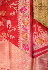 Red Pure Exclusive Kadwa Katan Silk Saree with Blouse Piece - Adi Akshoy & Co.