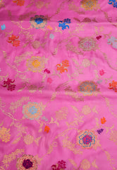 Pink Pure Exclusive Kadwa Katan Silk Saree with Blouse Piece - Adi Akshoy & Co.